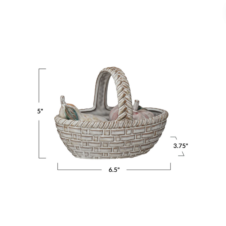 Apple and Pear Salt & Pepper Shakers Basket Set