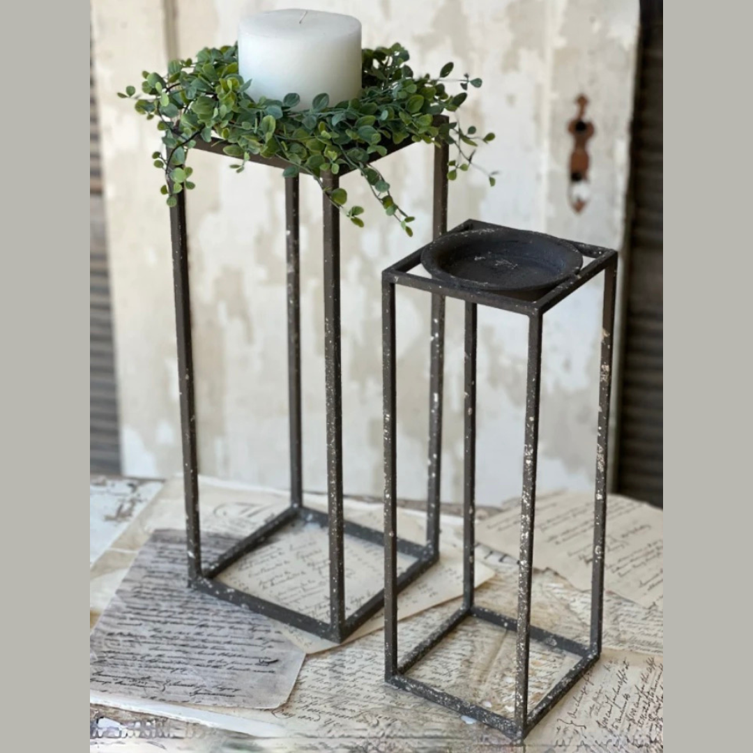 Set/2 French Gray Candle Stands