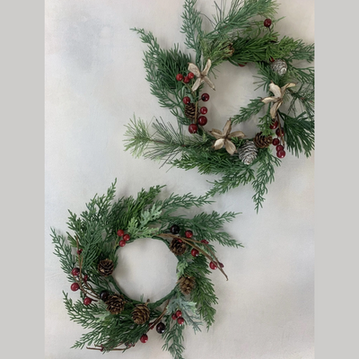 Holiday Candle Ring/Wreath Set