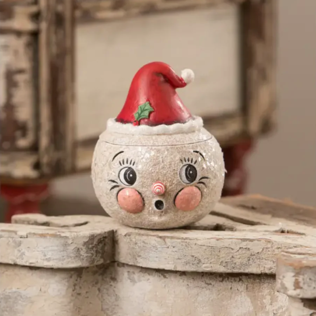Ruby Flake Snowman Container