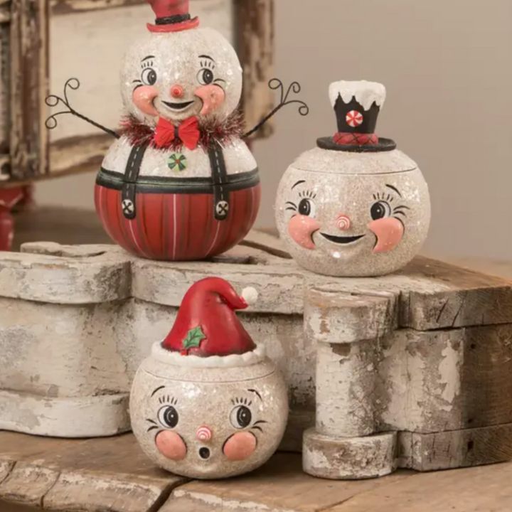 Ruby Flake Snowman Container