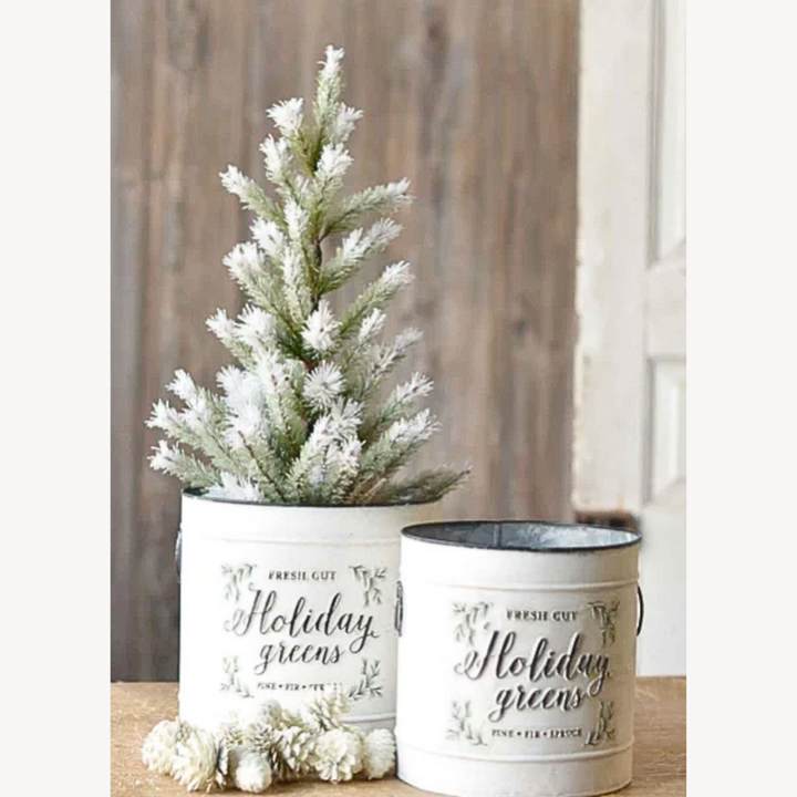 Set/2 Holiday Greens Pails