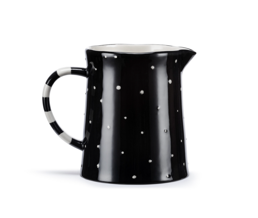 Black & White Red Heart Pitcher