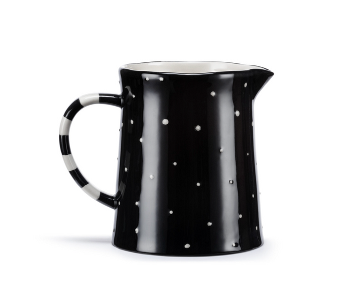 Black & White Red Heart Pitcher