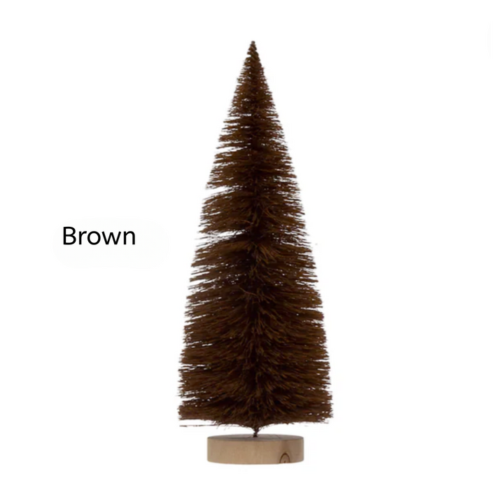 Brown artificial Christmas tree on a white background