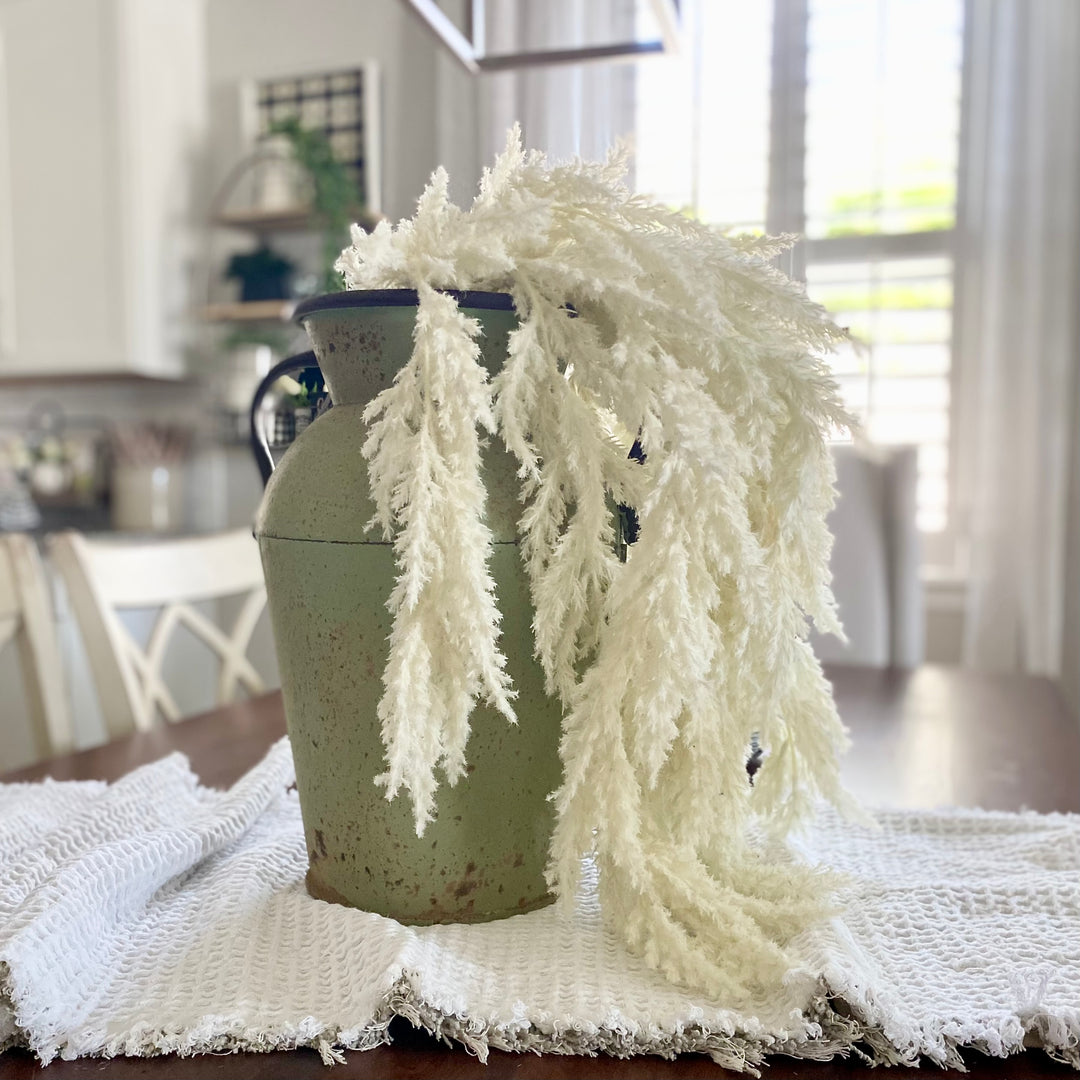 Set/2 Flocked Hanging Pampas Stems