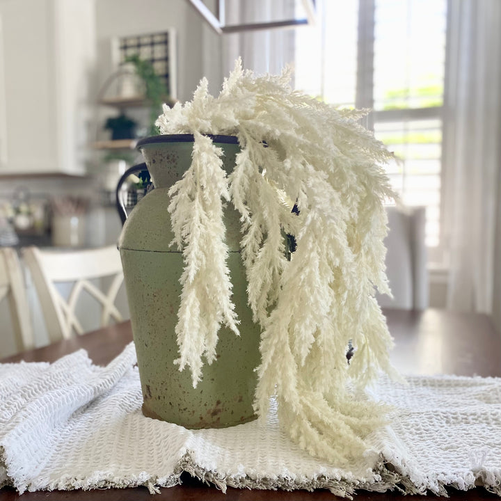Set/2 Flocked Hanging Pampas Stems