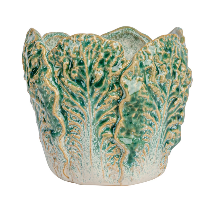 Stoneware Cabbage Shaped Planter
