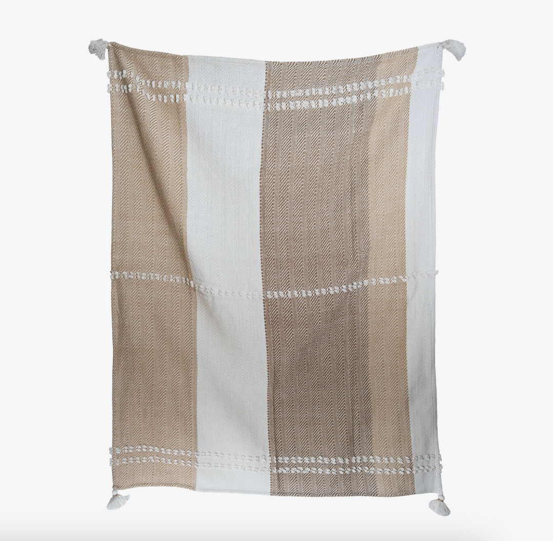 Hand Woven Cotton Throw Blanket