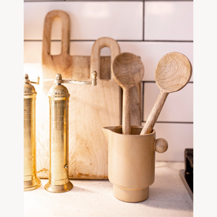 Set/2 Hand Carved Mango Wood Serving Spoons