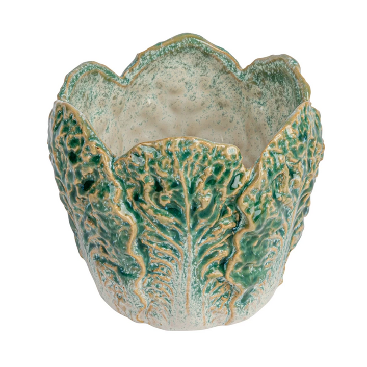 Stoneware Cabbage Shaped Planter