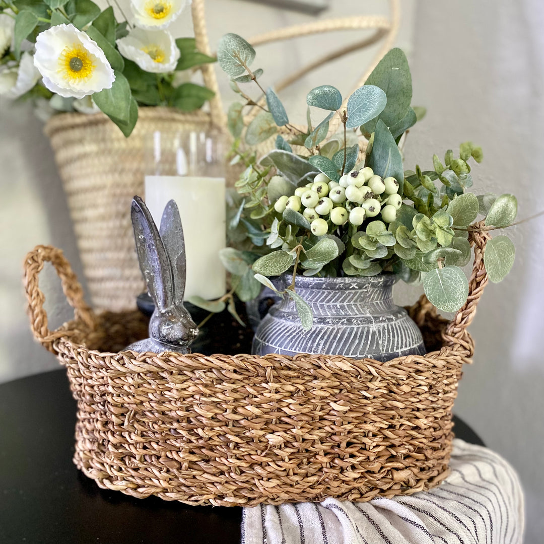 Handmade Boho-Vintage Gray Terracotta Vase