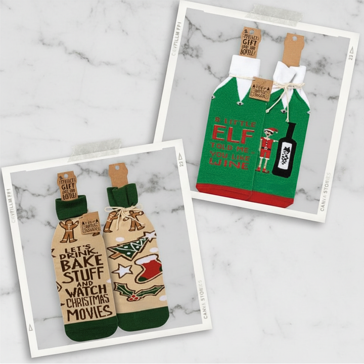 Holiday Wine Bottle Socks