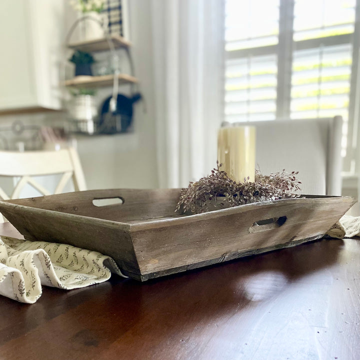 Reclaimed Wood Tray With Handles