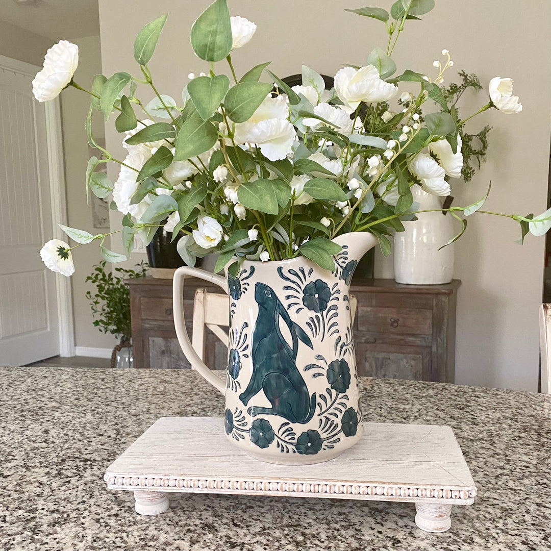 Blue & White Rabbit Pitcher – Decor By Amanda