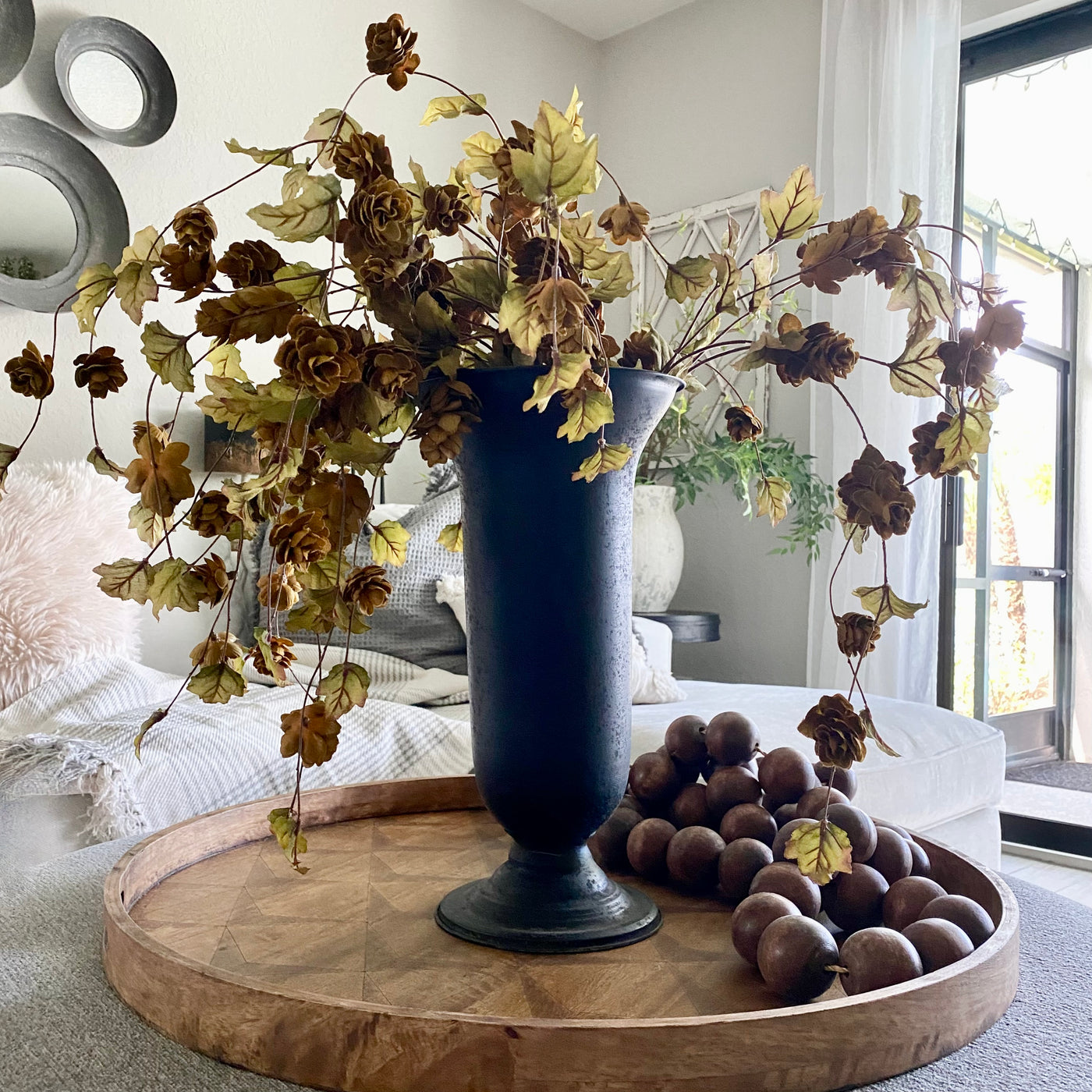 Black Fluted Vase