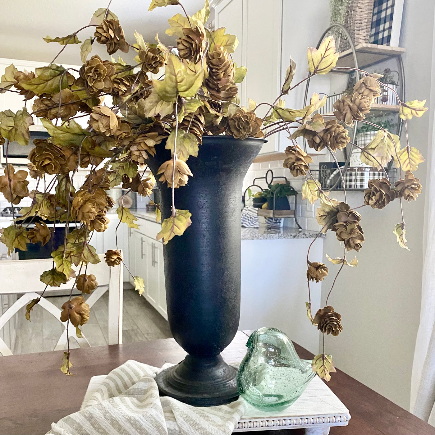 Black Fluted Vase