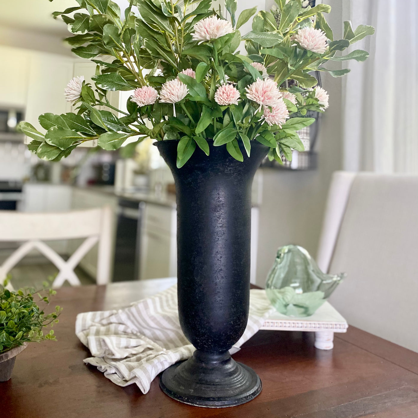 Black Fluted Vase