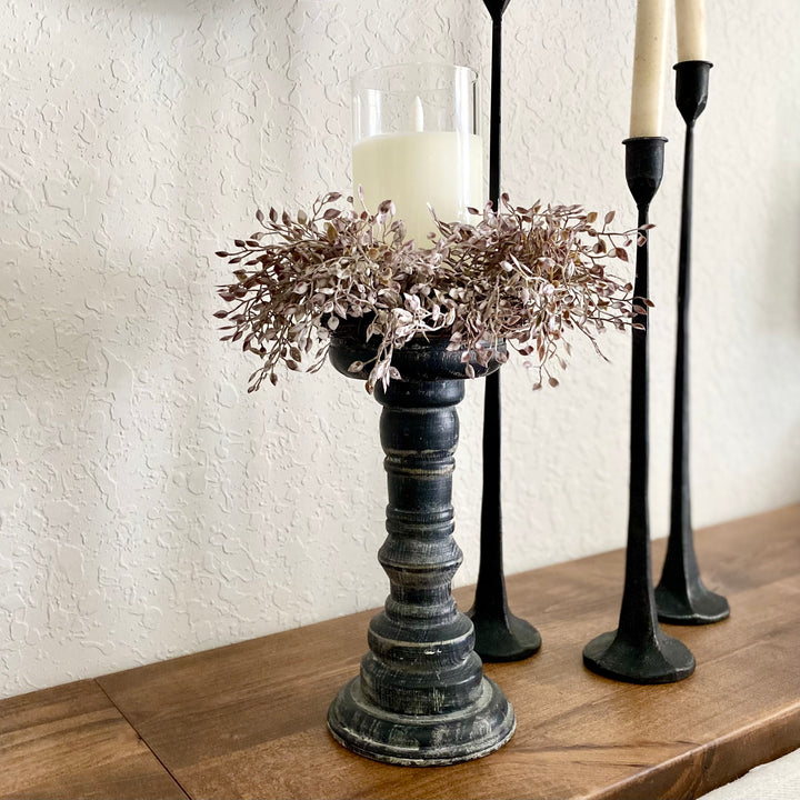 Set/2 Black Pillar Candle Stands