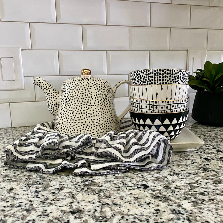 Glitzy Stoneware Teapot