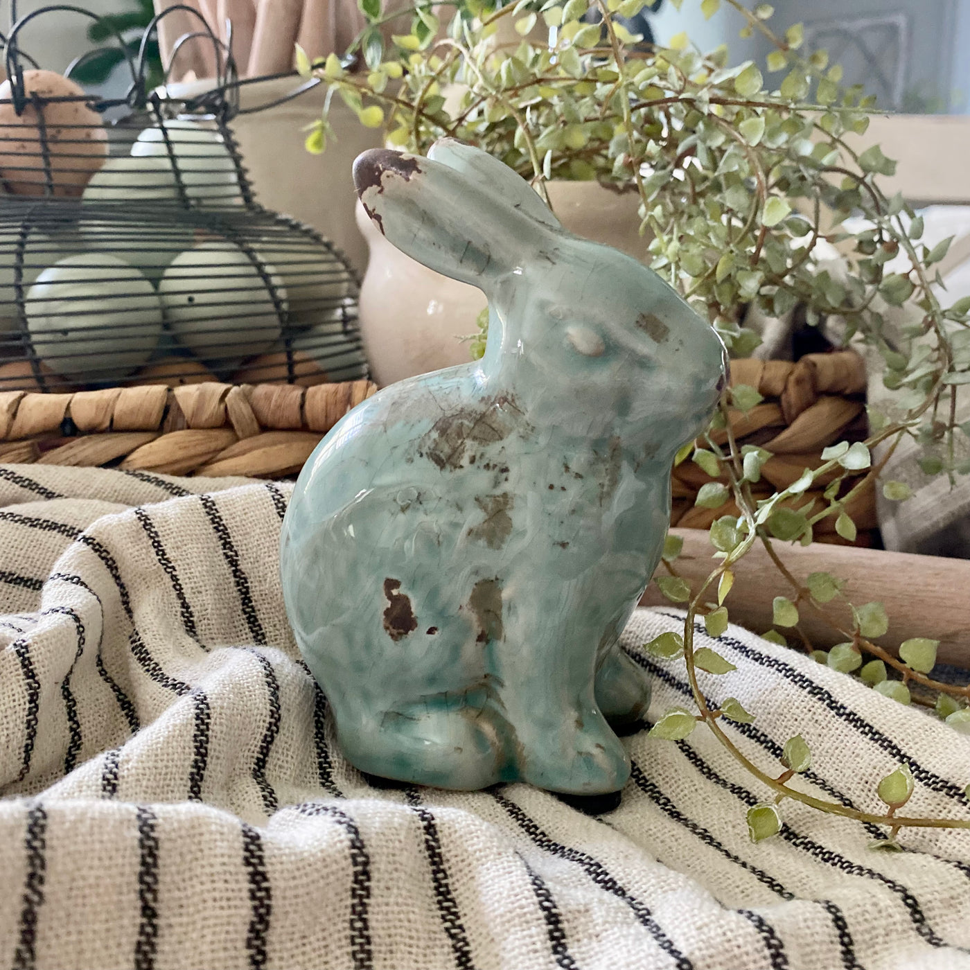 Aqua Terracotta Rabbit