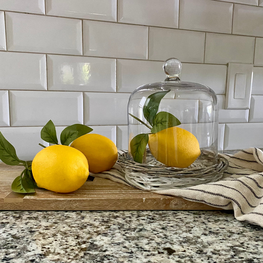 Set/3 Lemons With Foliage