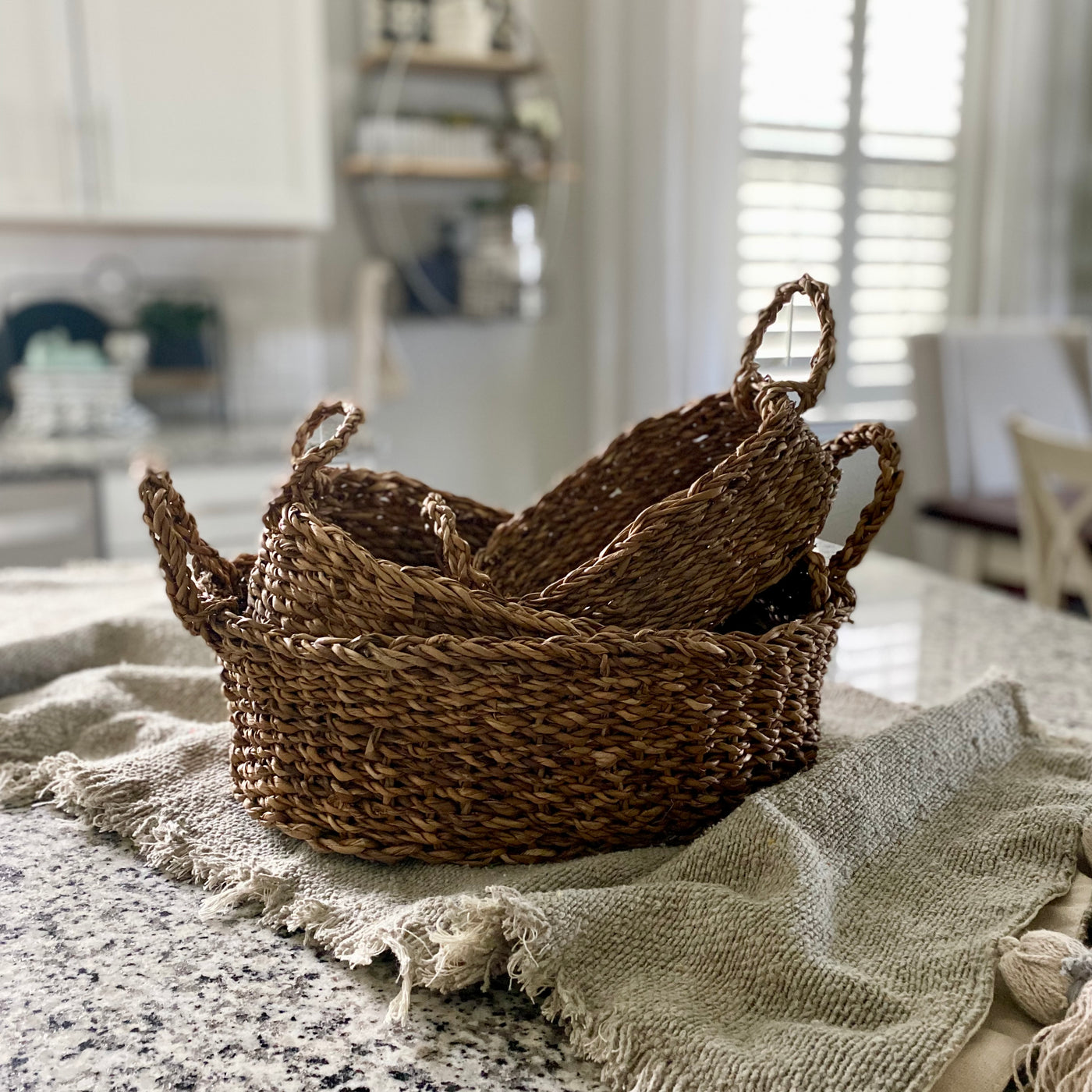 Set/3 Natural Seagrass Baskets