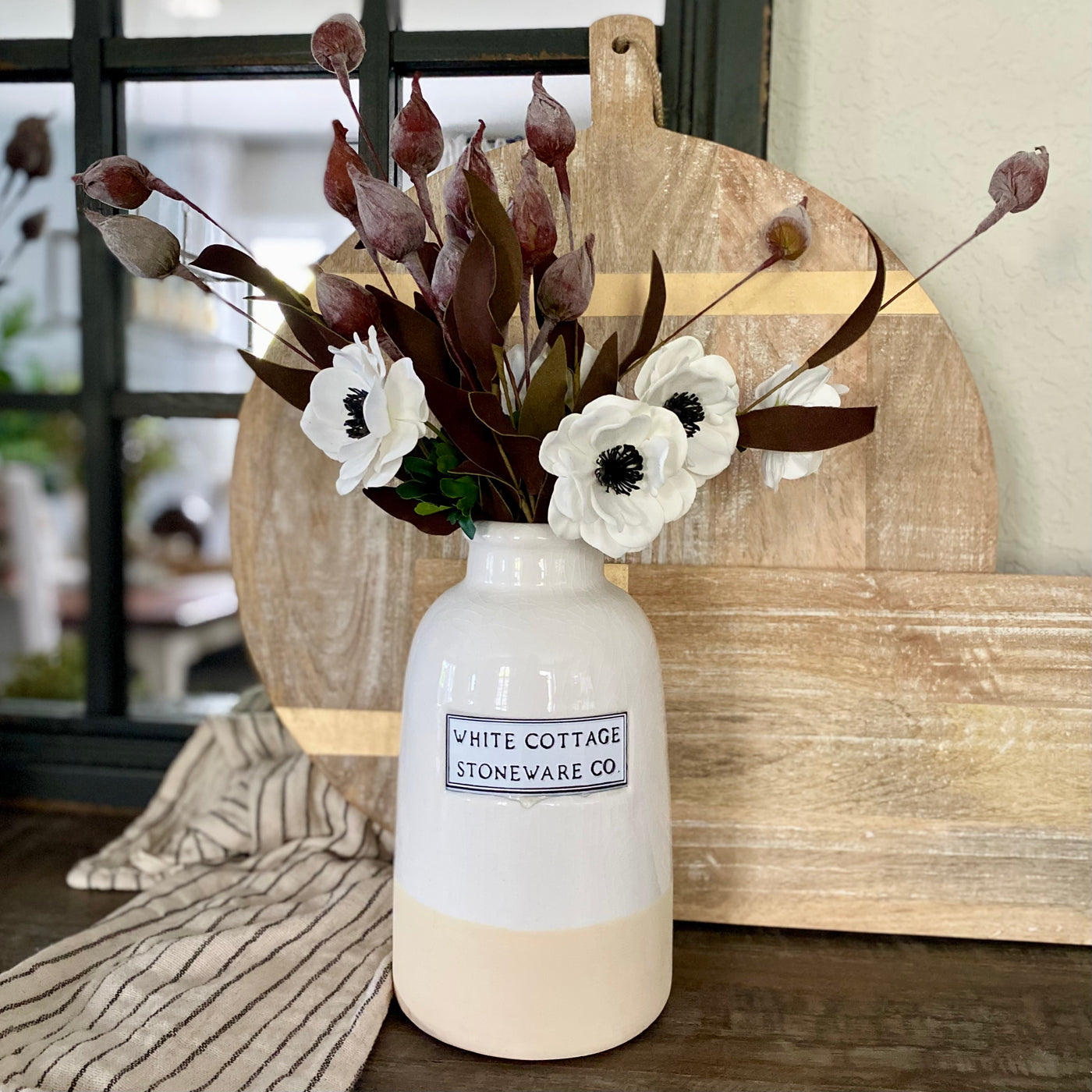 White Cottage Stoneware Vase
