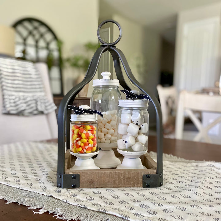 Wood & Metal Lantern Set