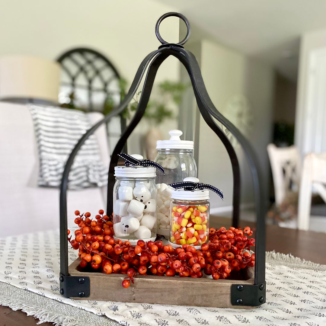 Wood & Metal Lantern Set