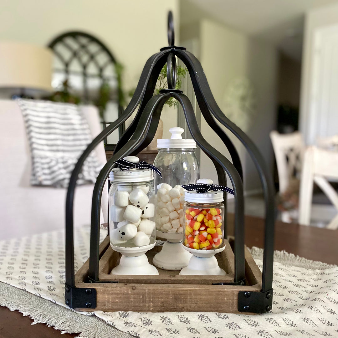 Wood & Metal Lantern Set