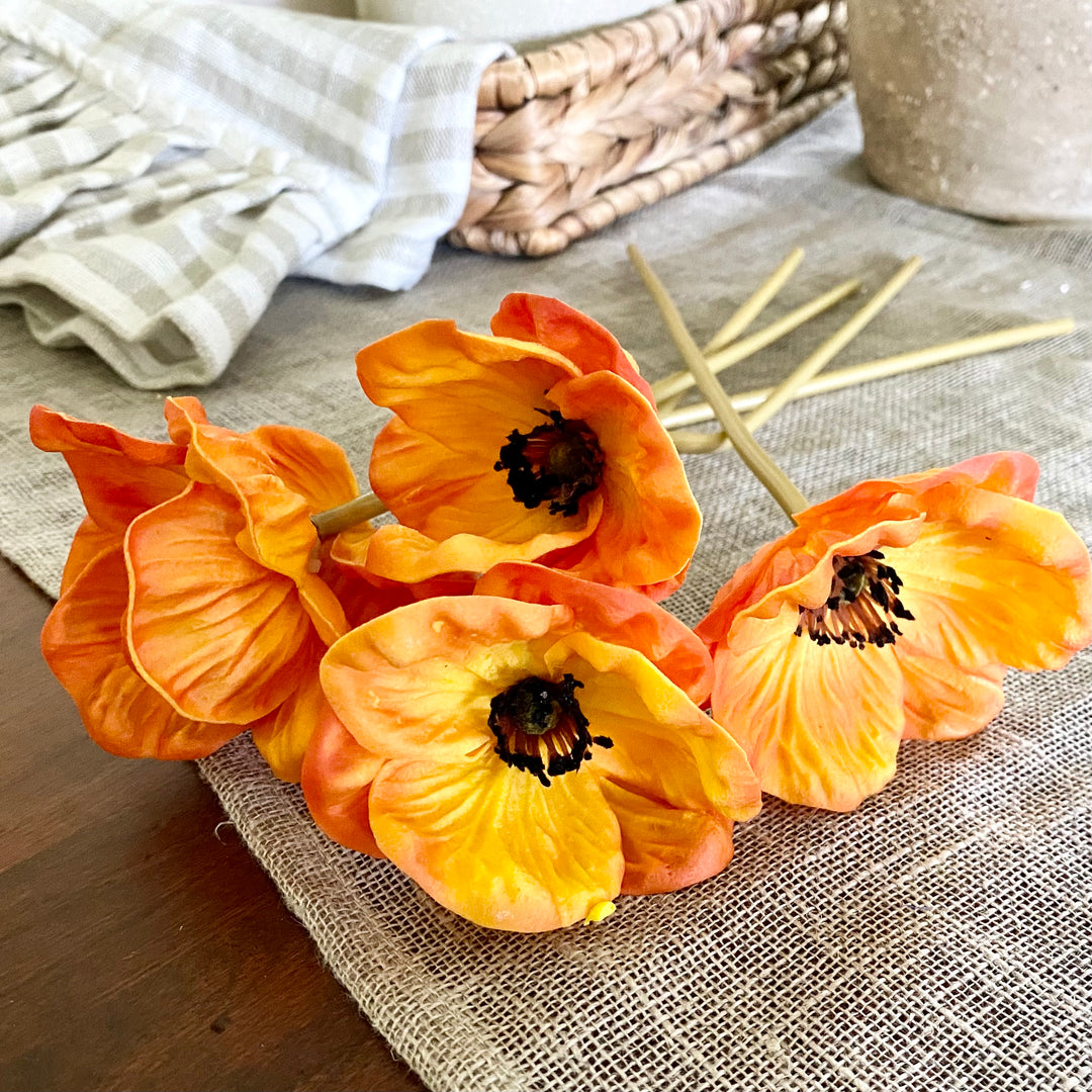 Orange Real Touch Poppy Bundle