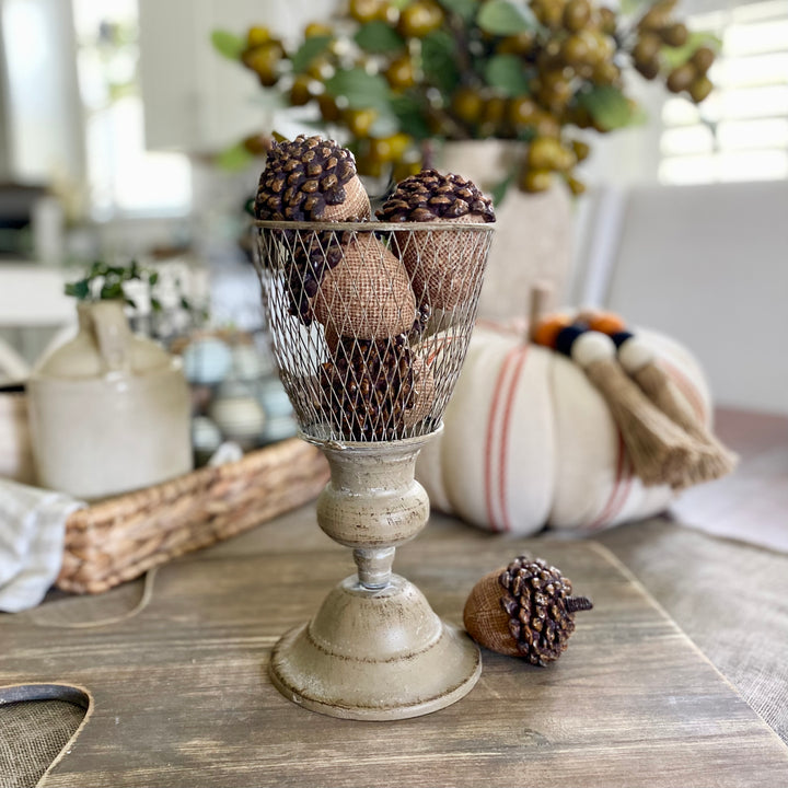 Set/3 Acorns With Pine Cone Tops