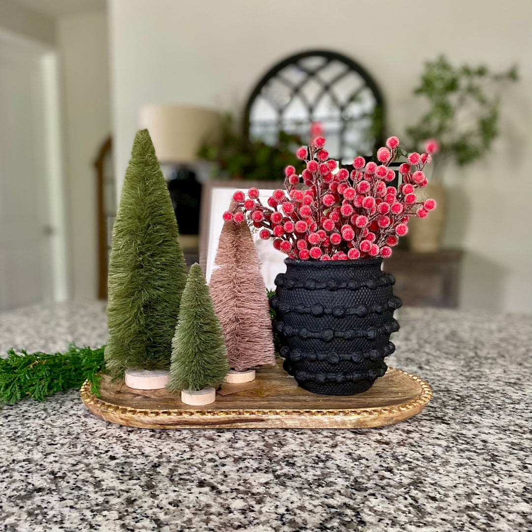 Black Textured Knot Cement Vase