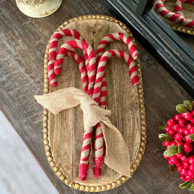 Set/5 Burlap Candy Canes