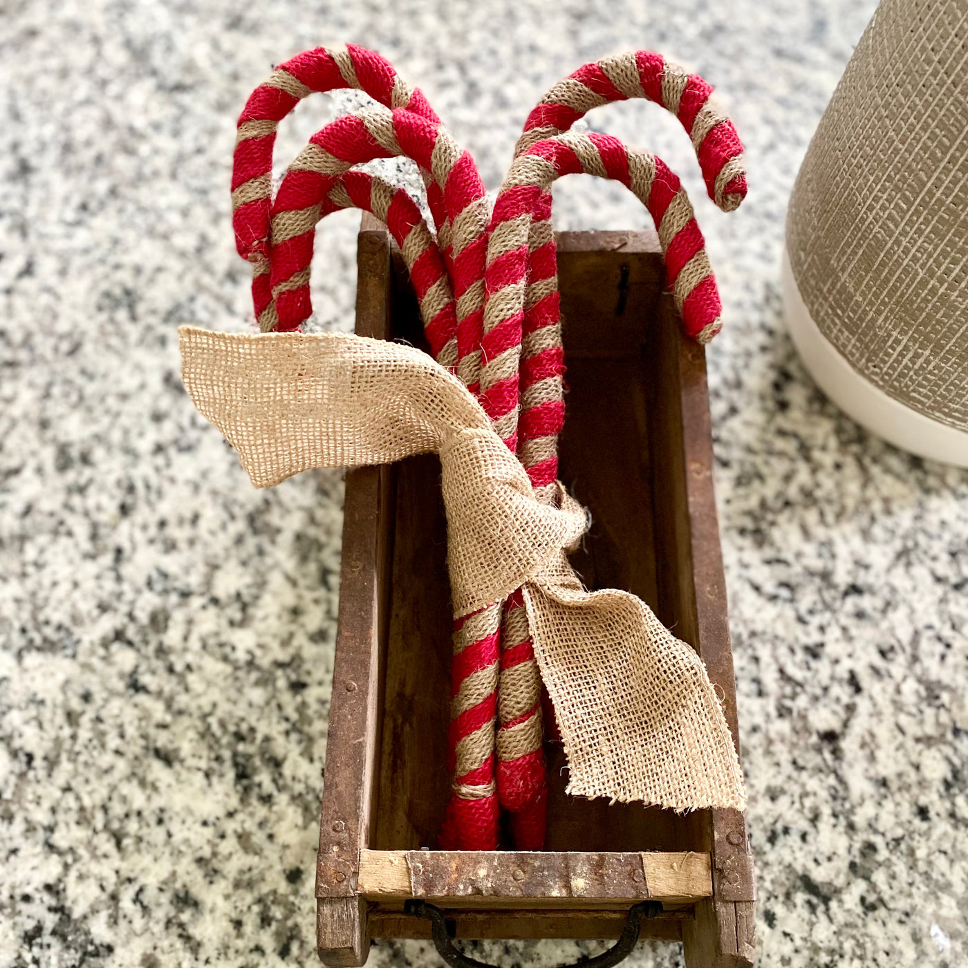 Set/5 Burlap Candy Canes