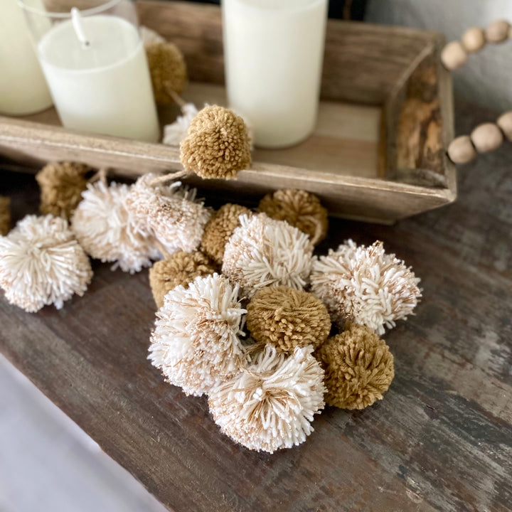 Handmade Acrylic & Wool Felt Pom Pom Garland