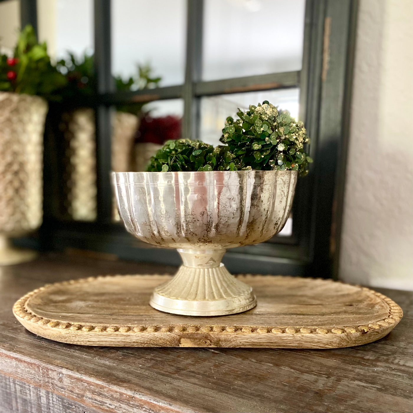 Hand-Carved Beaded Tray