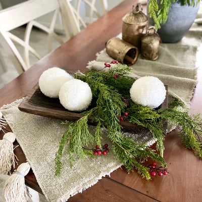 Set/5 Textured Snowball Ornaments