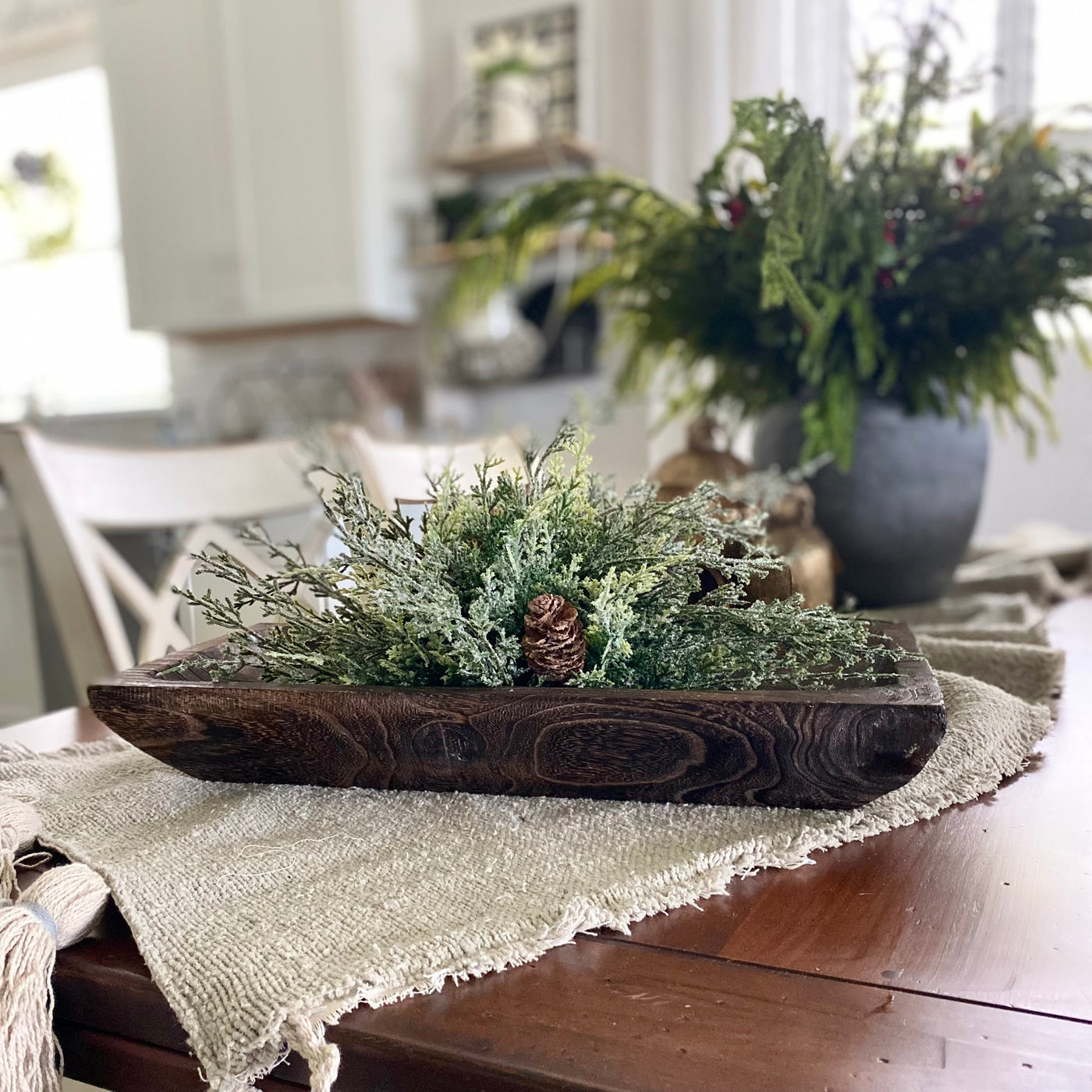 Carved Rectangular Wood Trays