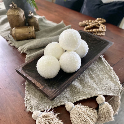Carved Rectangular Wood Trays