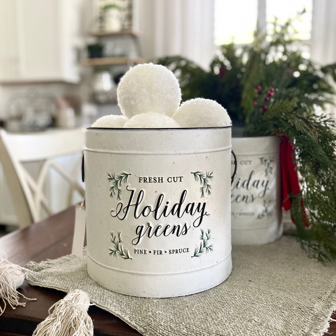 Set/2 Holiday Greens Pails