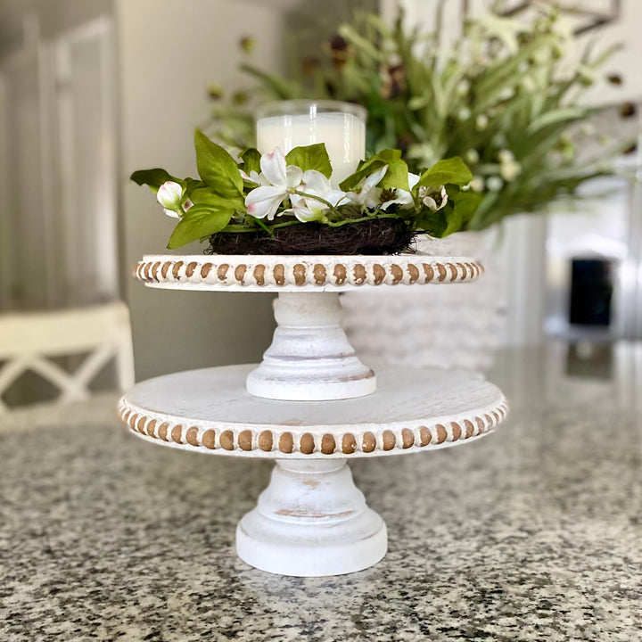 Distressed Beaded Edge Pedestals