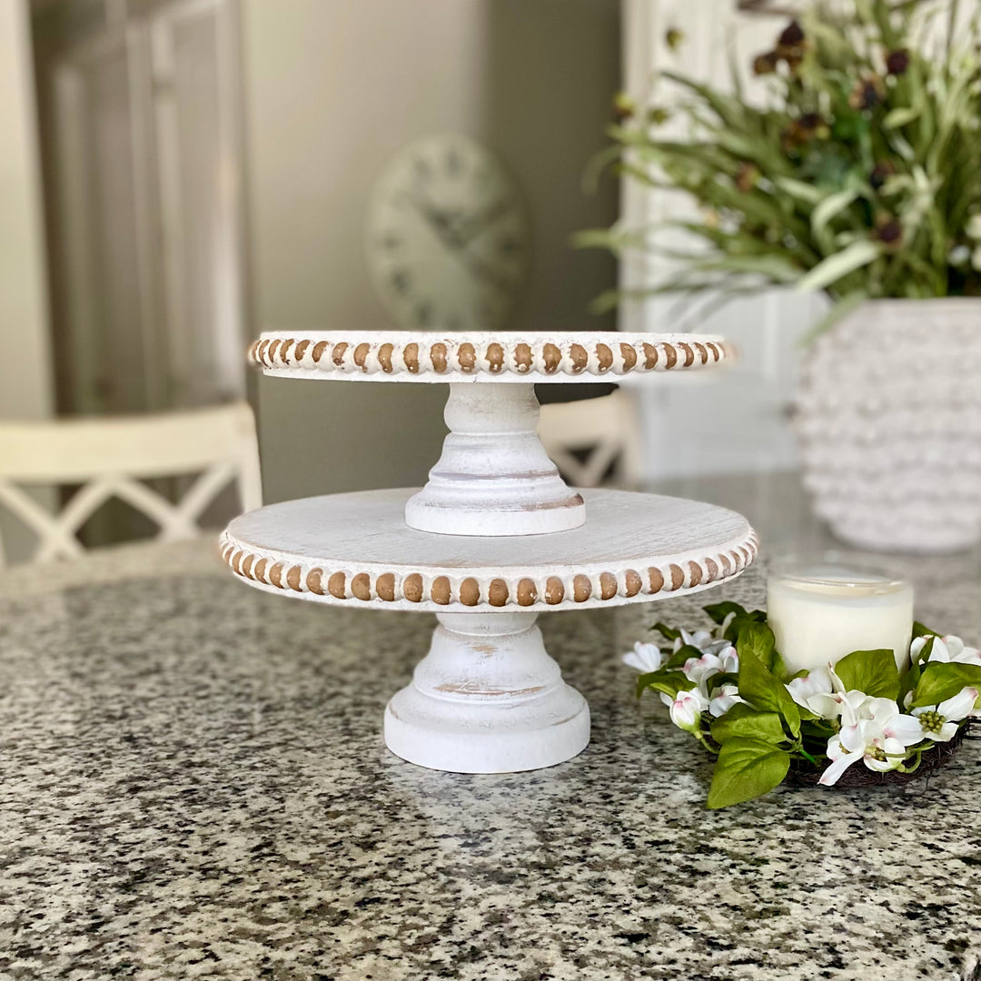 Distressed Beaded Edge Pedestals