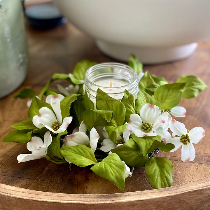 Dogwood Mini Wreath-Candle Ring