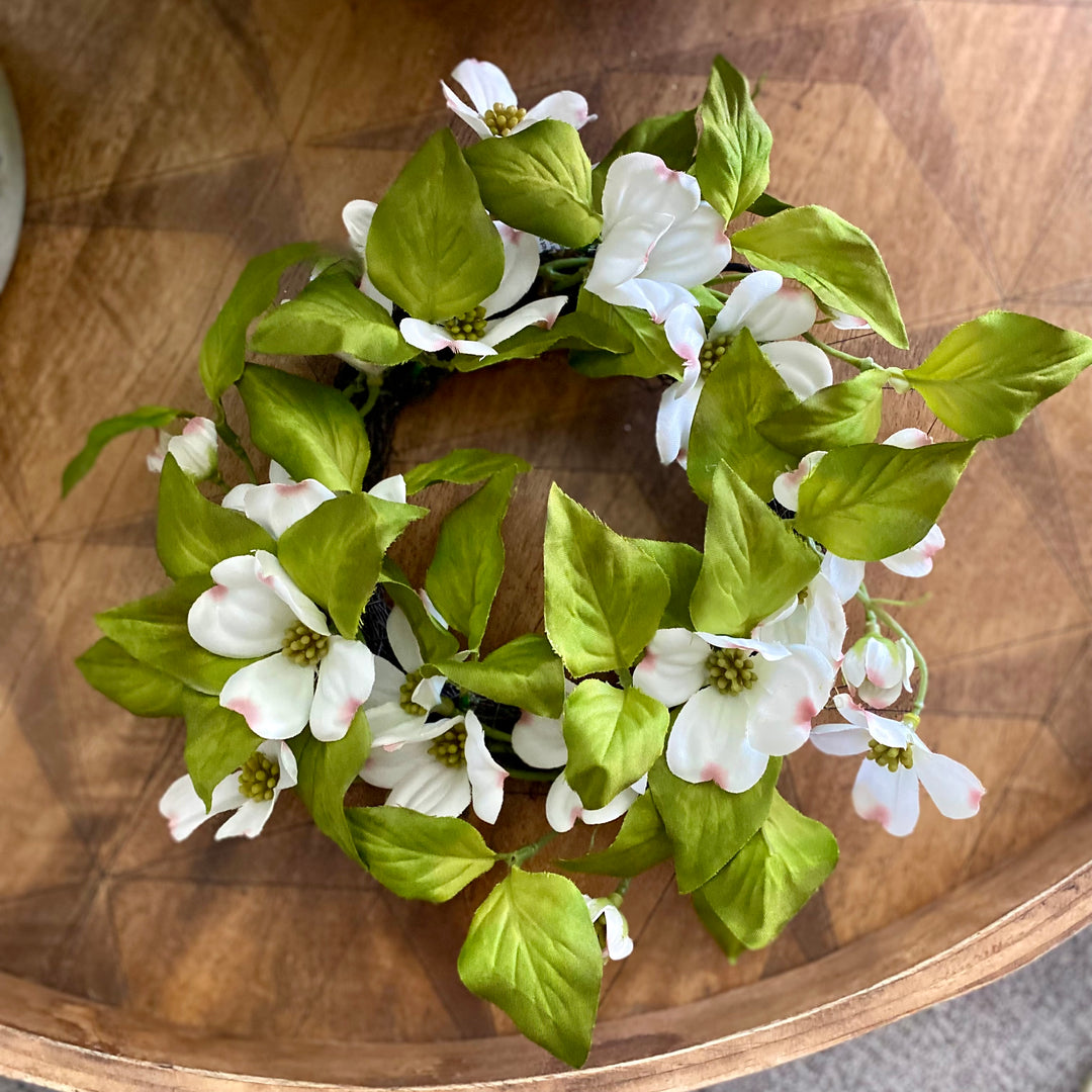 Dogwood Mini Wreath-Candle Ring