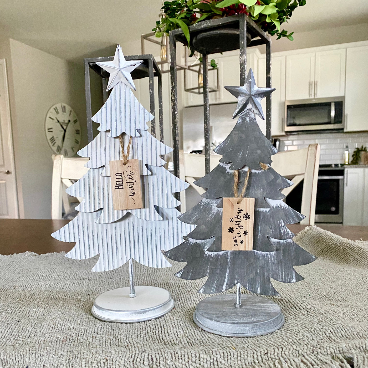 Set/2 Galvanized Christmas Trees