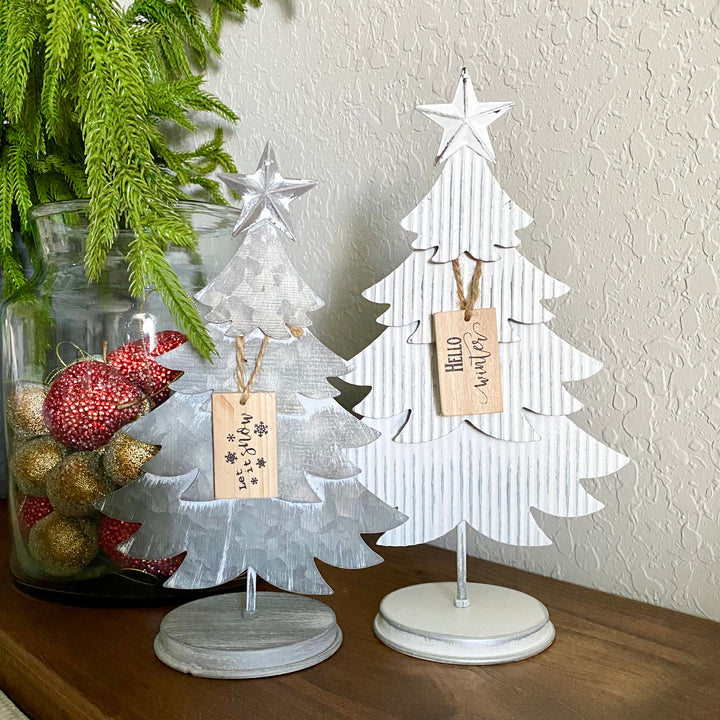 Set/2 Galvanized Christmas Trees