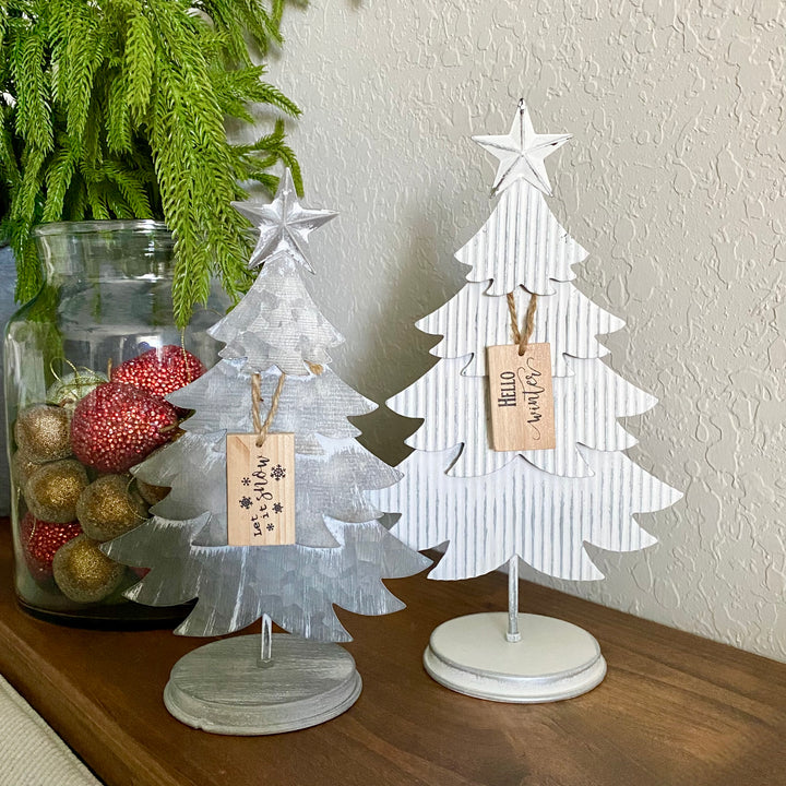 Set/2 Galvanized Christmas Trees