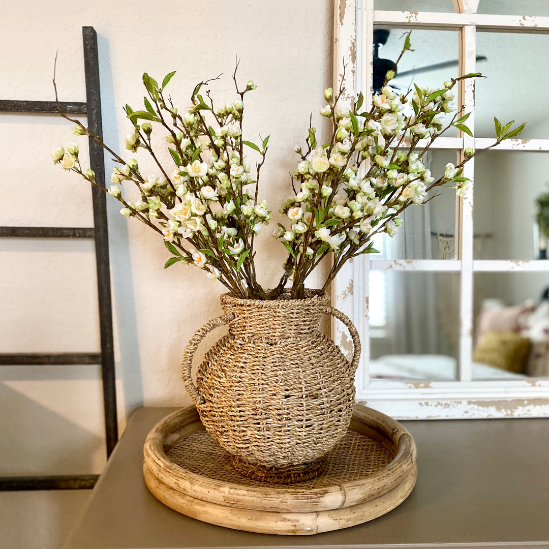 Handwoven Seagrass Vase with Handles